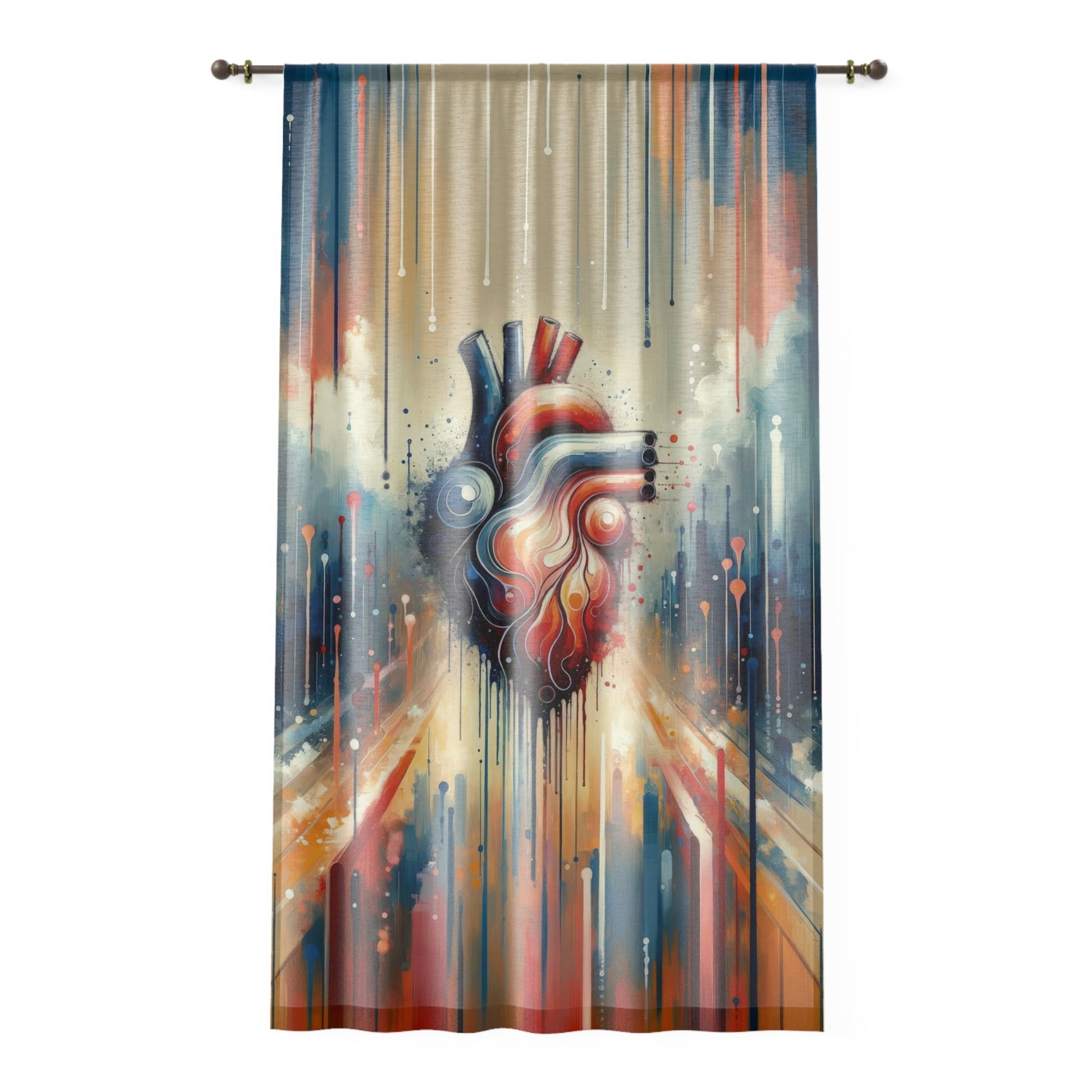 Rhythmic Heart Harmony Window Curtain - ATUH.ART