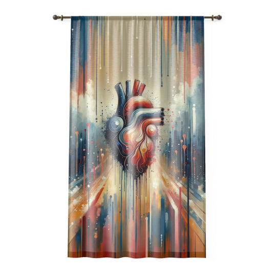 Rhythmic Heart Harmony Window Curtain - ATUH.ART