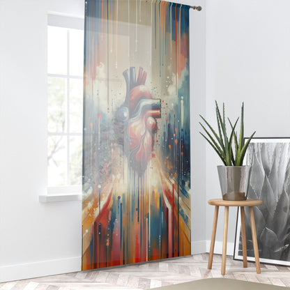 Rhythmic Heart Harmony Window Curtain - ATUH.ART