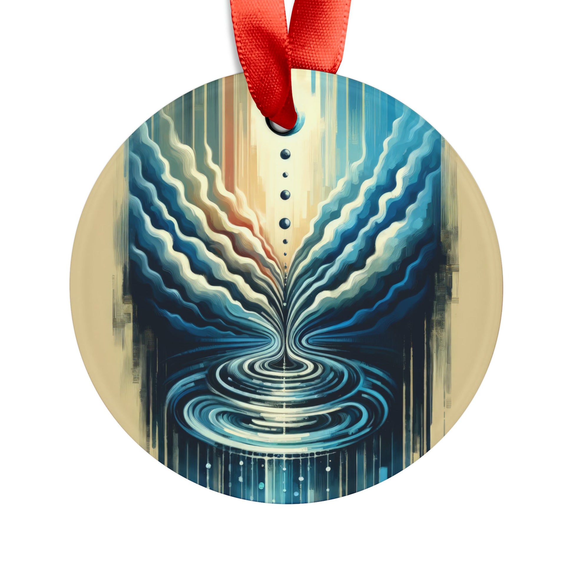 Ripple Effect Abstract Acrylic Ornament with Ribbon - ATUH.ART