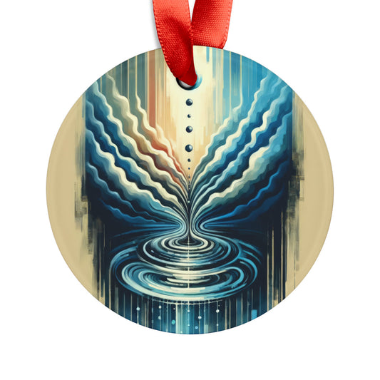 Ripple Effect Abstract Acrylic Ornament with Ribbon - ATUH.ART