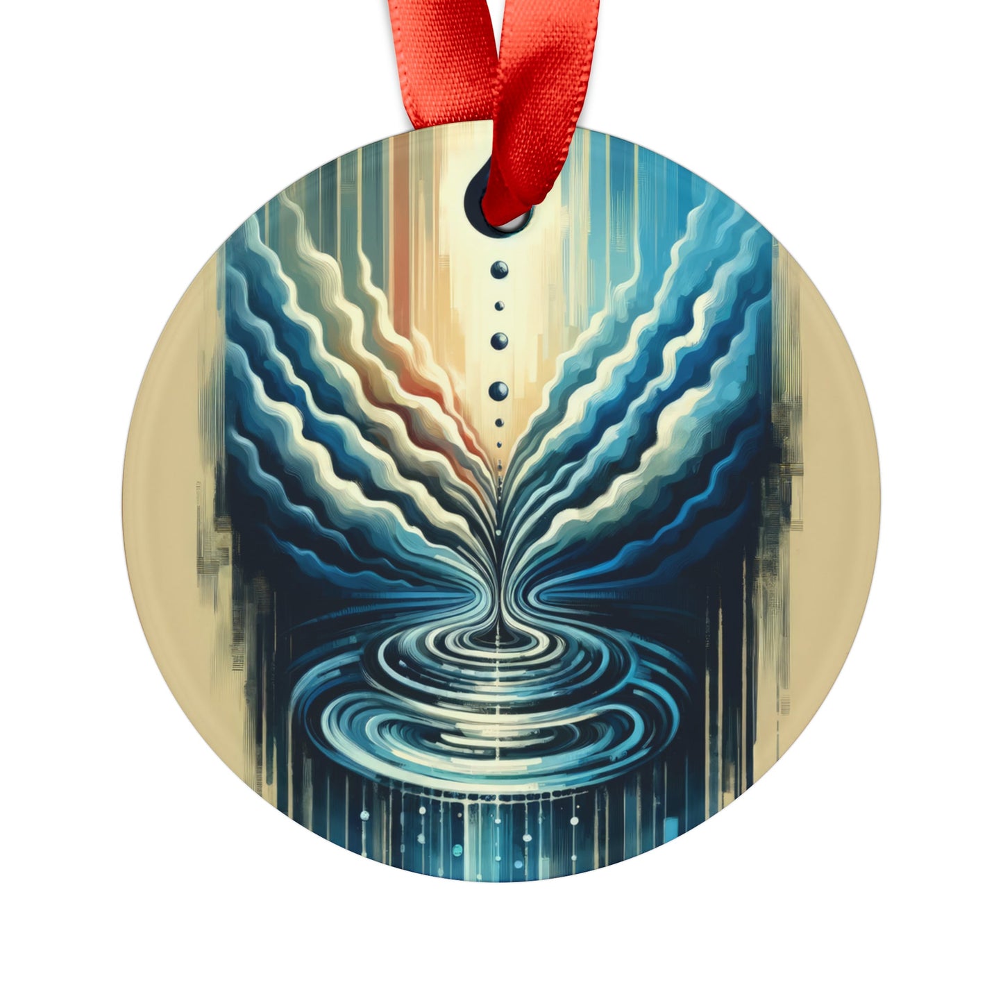 Ripple Effect Abstract Acrylic Ornament with Ribbon - ATUH.ART