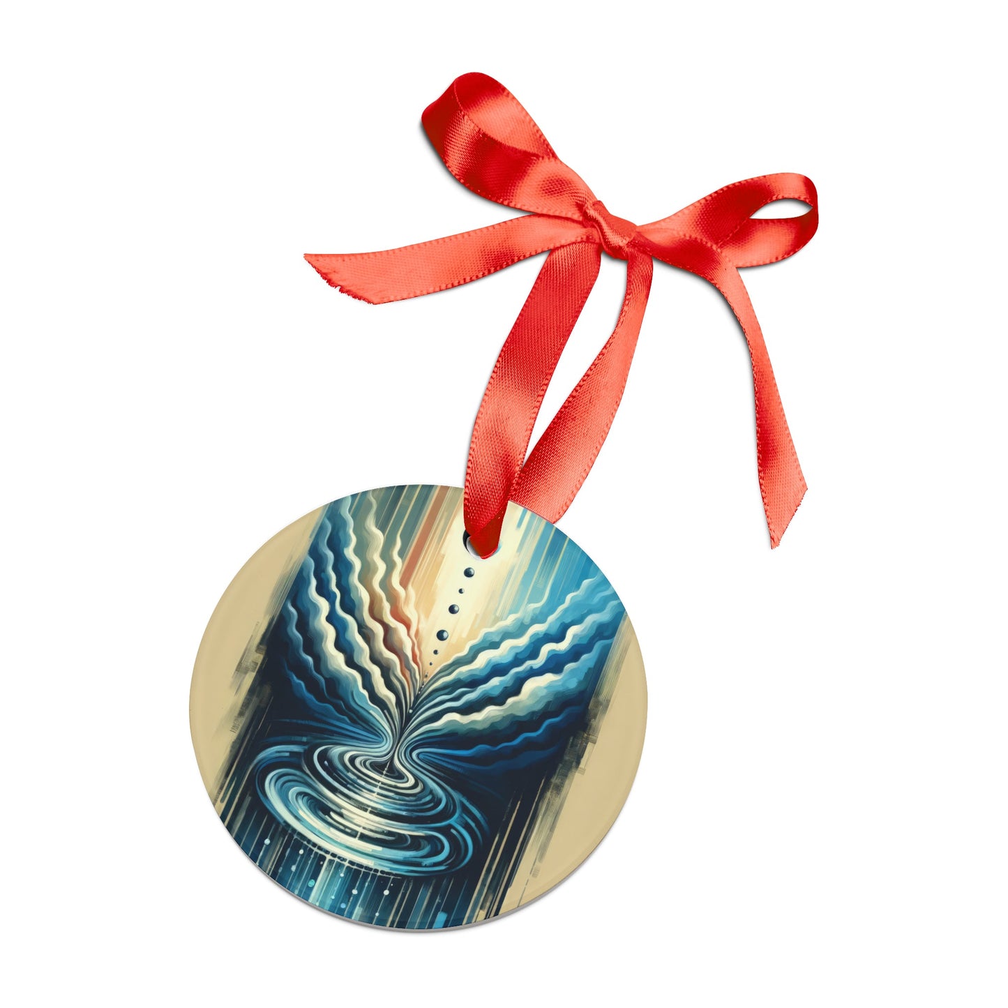 Ripple Effect Abstract Acrylic Ornament with Ribbon - ATUH.ART