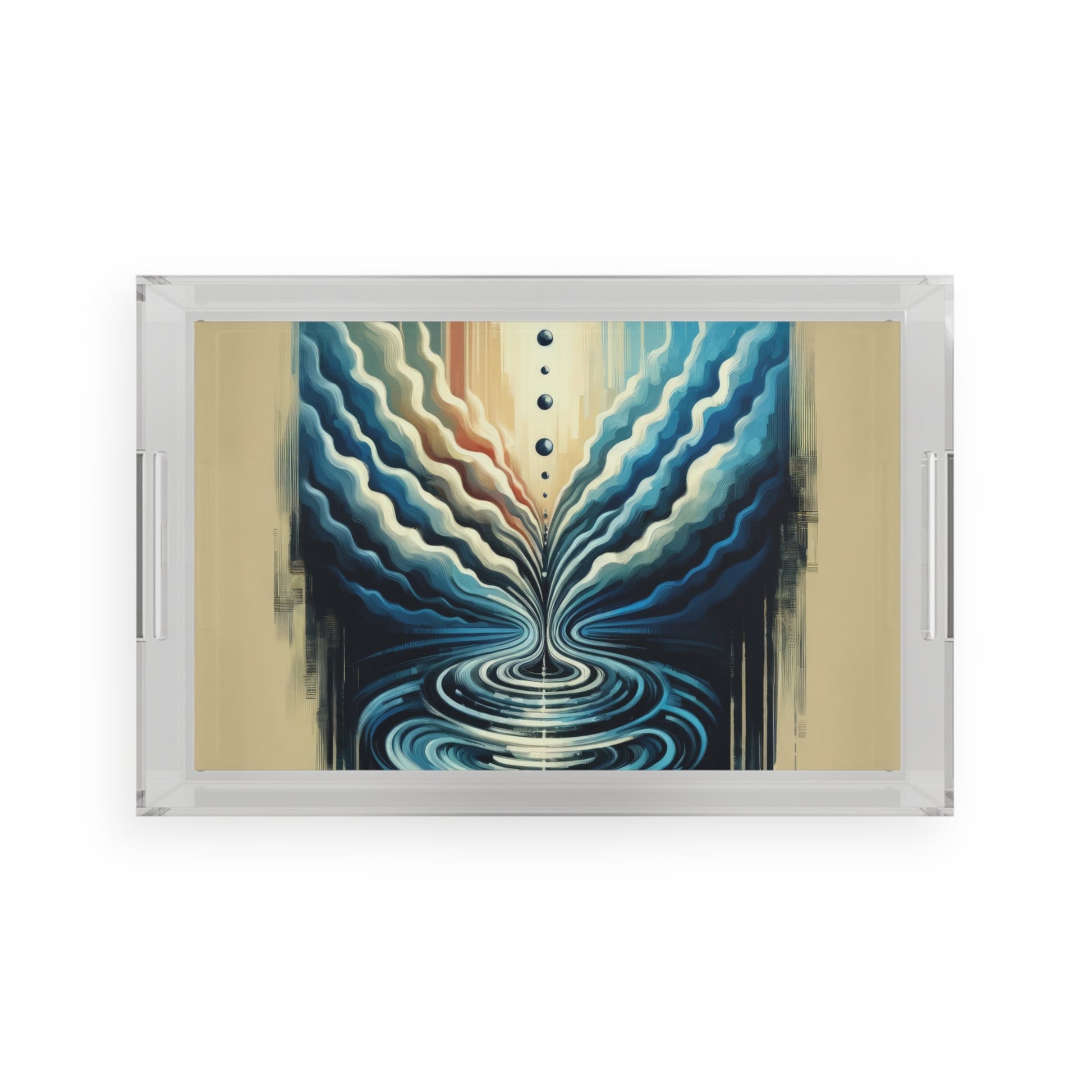 Ripple Effect Abstract Acrylic Serving Tray - ATUH.ART
