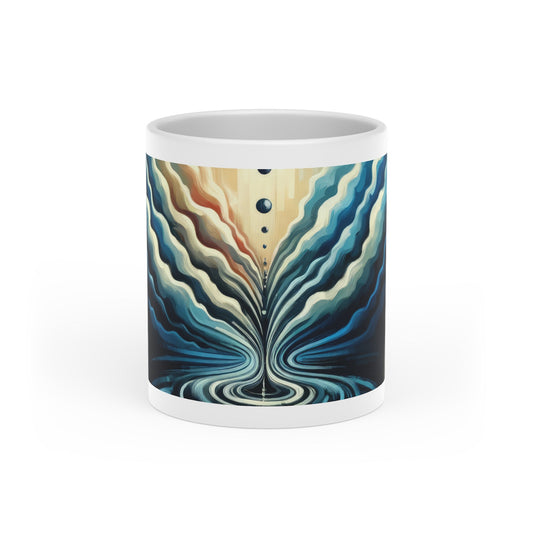 Ripple Effect Abstract Heart-Shaped Mug - ATUH.ART