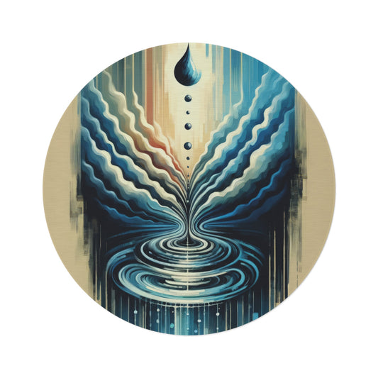 Ripple Effect Abstract Round Rug - ATUH.ART