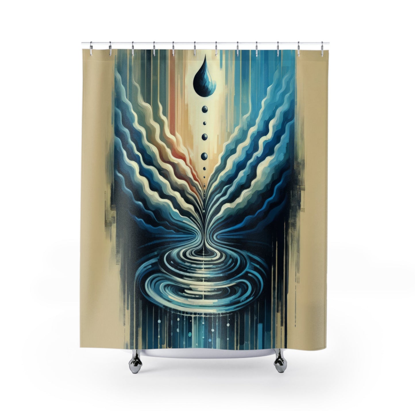 Ripple Effect Abstract Shower Curtains - ATUH.ART