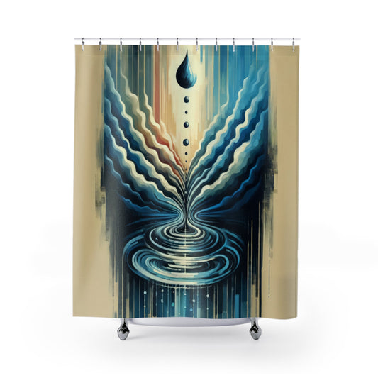 Ripple Effect Abstract Shower Curtains - ATUH.ART