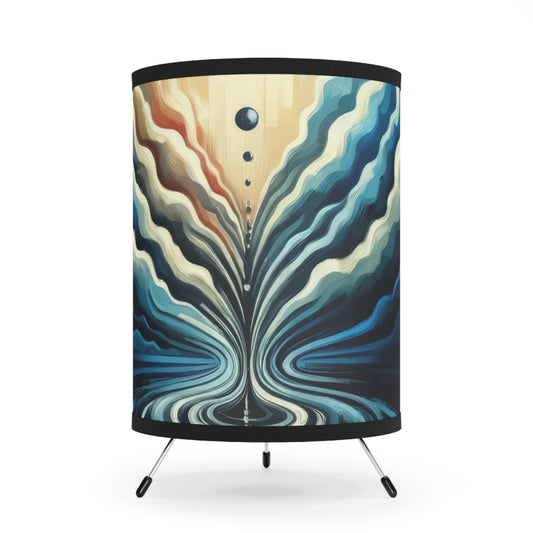 Ripple Effect Abstract Tripod Lamp with High-Res Printed Shade, US\CA plug - ATUH.ART