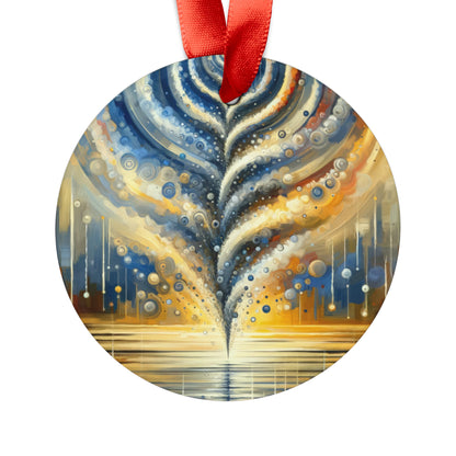 Ripple Effect Abstraction Acrylic Ornament with Ribbon - ATUH.ART