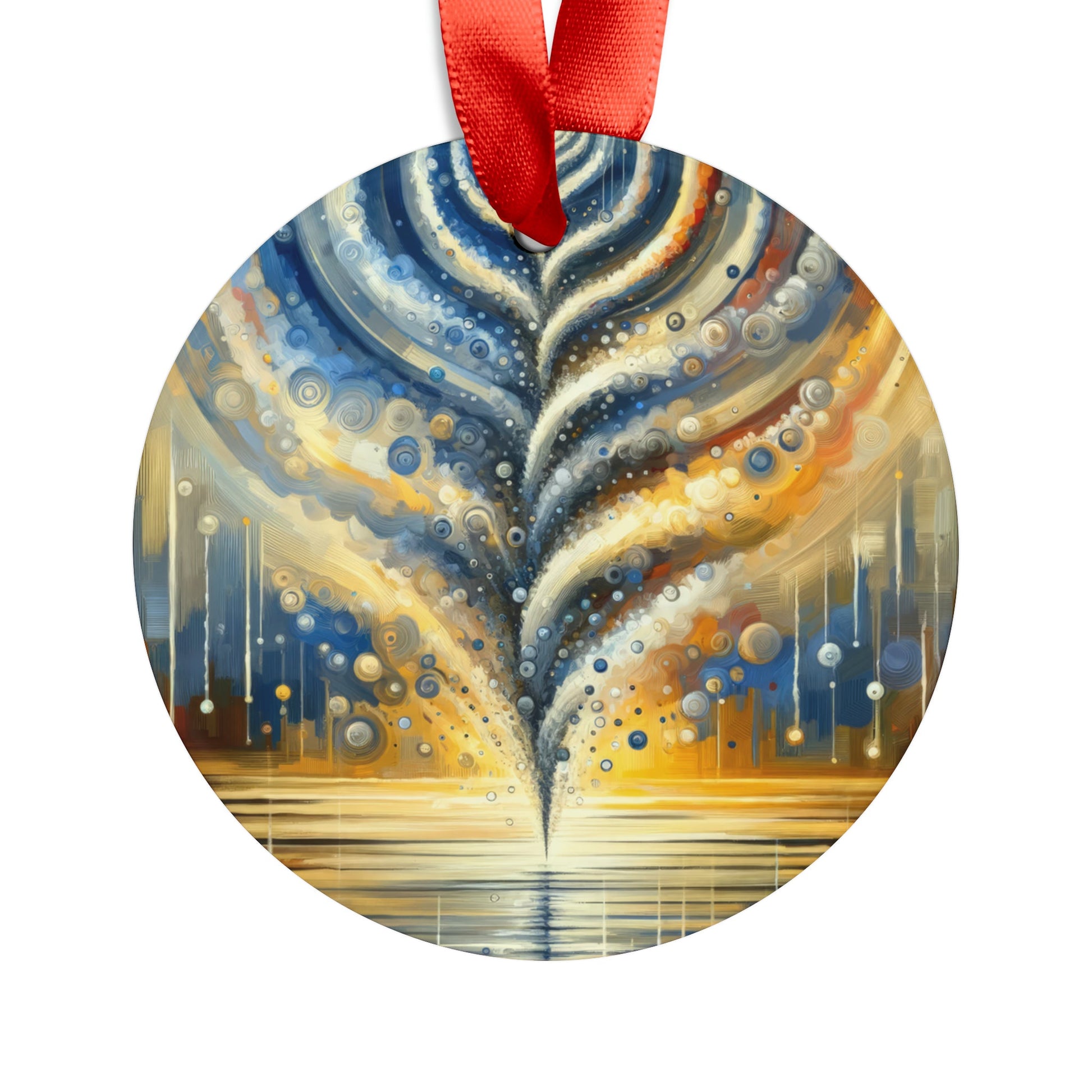 Ripple Effect Abstraction Acrylic Ornament with Ribbon - ATUH.ART