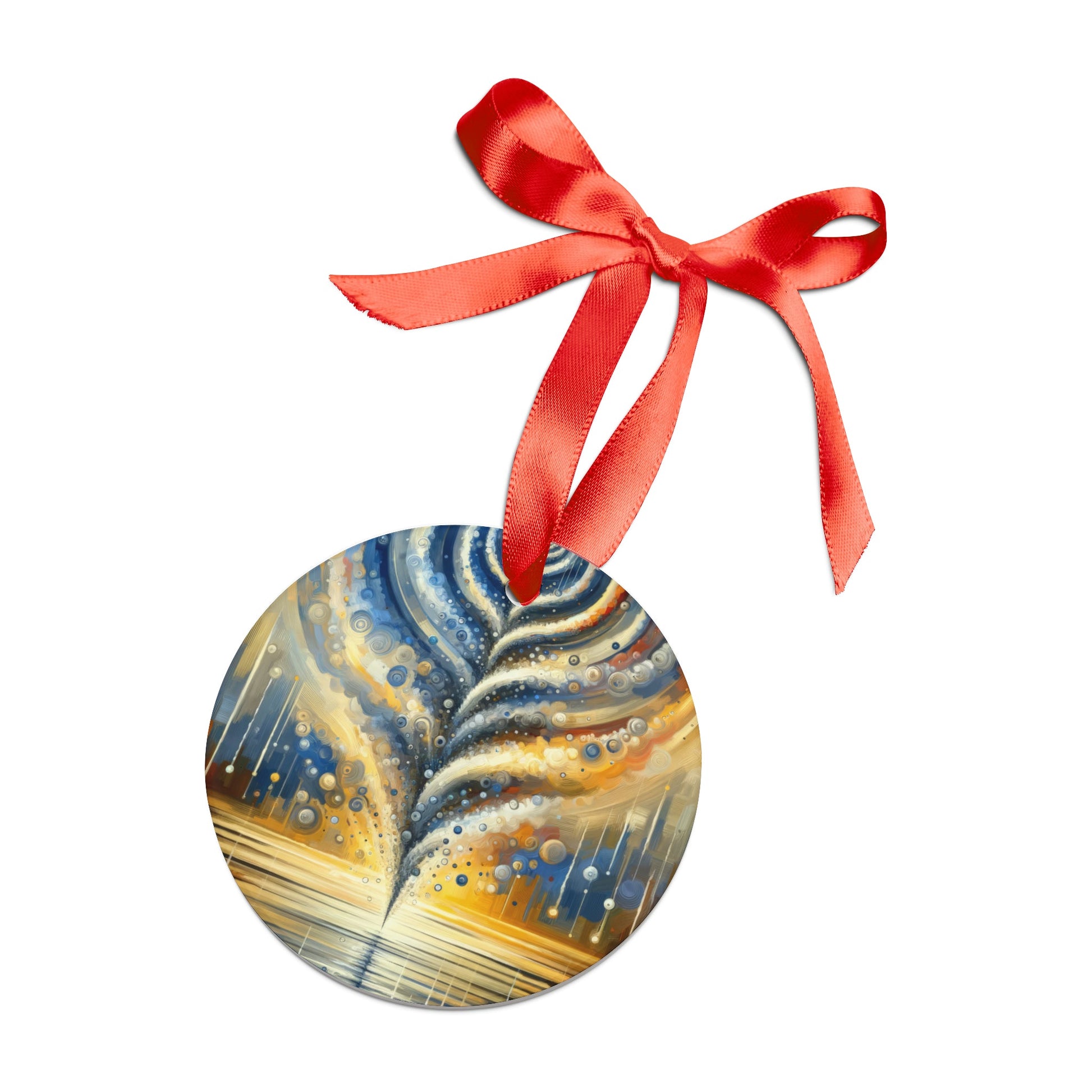 Ripple Effect Abstraction Acrylic Ornament with Ribbon - ATUH.ART