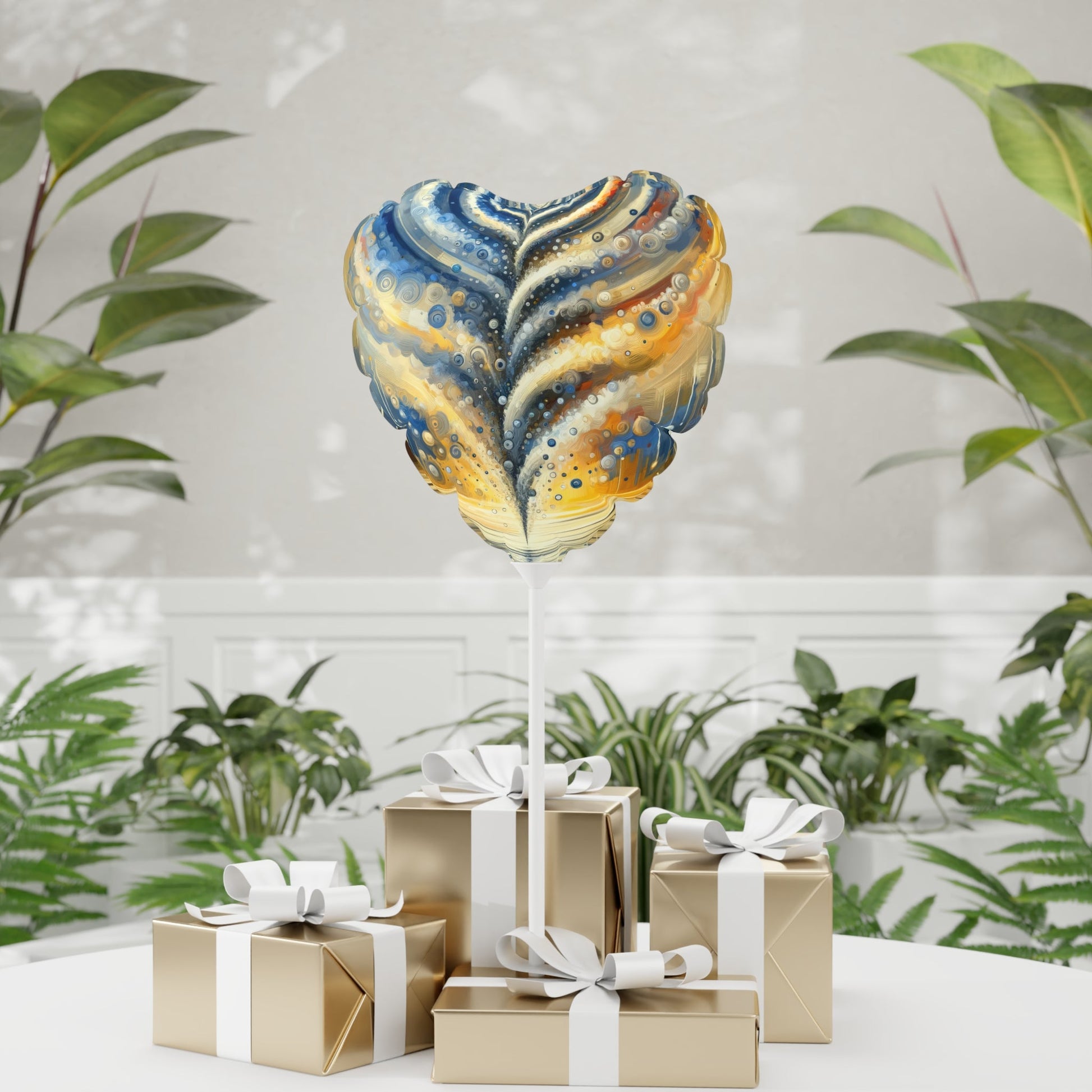 Ripple Effect Abstraction Balloon (Round and Heart-shaped), 11" - ATUH.ART