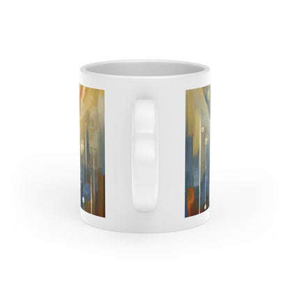 Ripple Effect Abstraction Heart-Shaped Mug - ATUH.ART