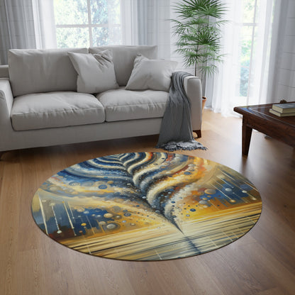Ripple Effect Abstraction Round Rug - ATUH.ART