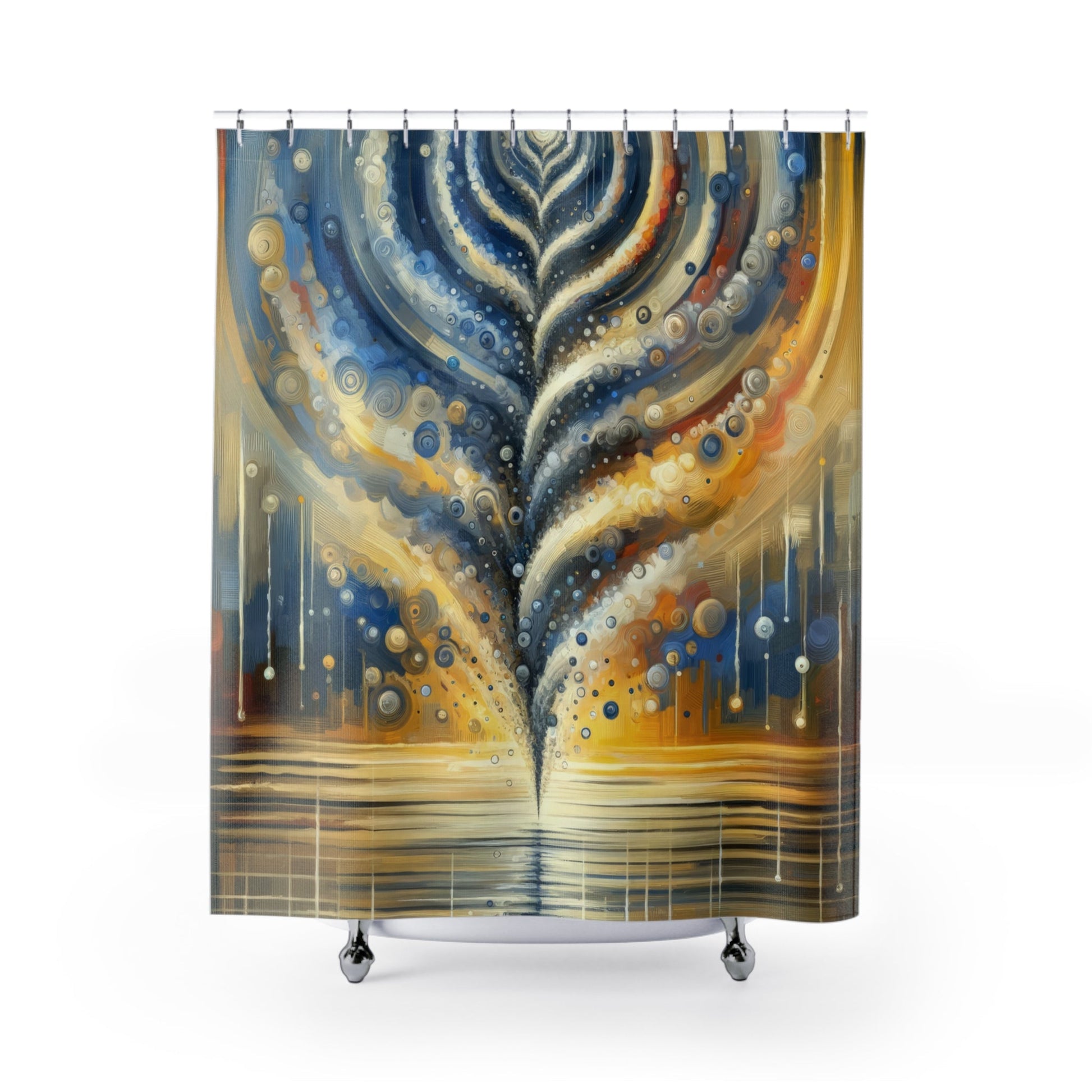 Ripple Effect Abstraction Shower Curtains - ATUH.ART