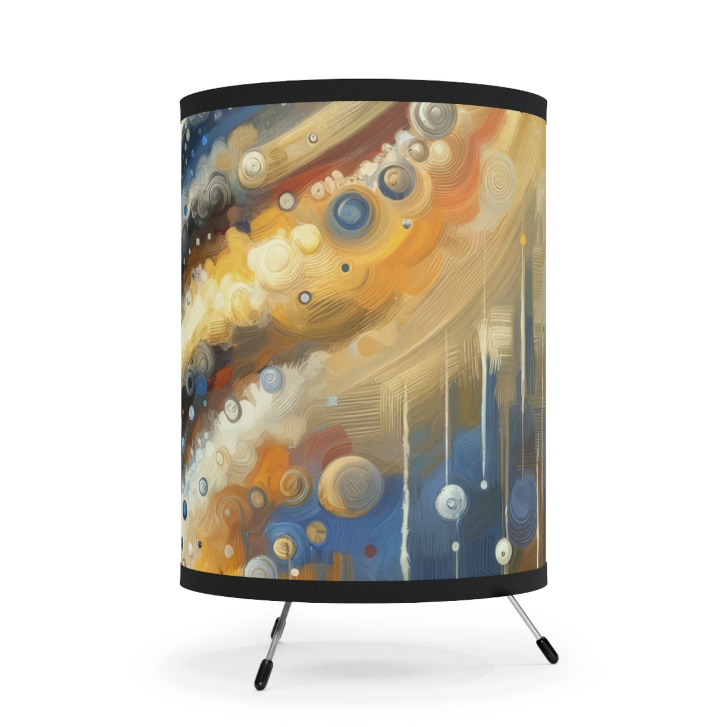 Ripple Effect Abstraction Tripod Lamp with High-Res Printed Shade, US\CA plug - ATUH.ART