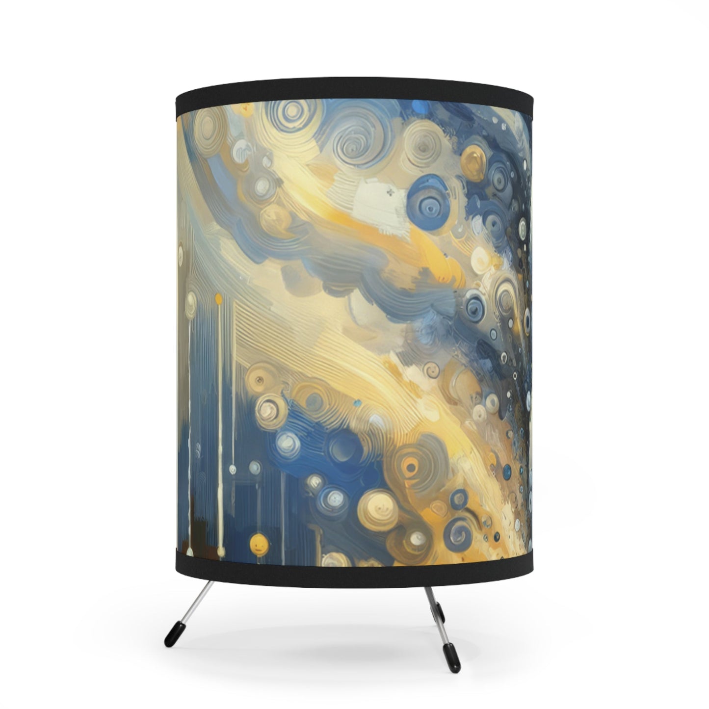 Ripple Effect Abstraction Tripod Lamp with High-Res Printed Shade, US\CA plug - ATUH.ART