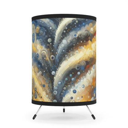 Ripple Effect Abstraction Tripod Lamp with High-Res Printed Shade, US\CA plug - ATUH.ART