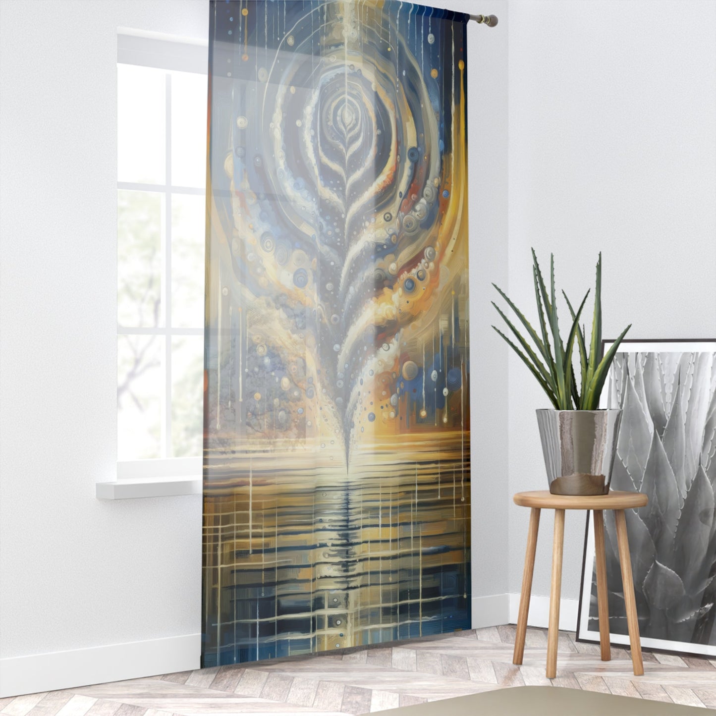 Ripple Effect Abstraction Window Curtain - ATUH.ART