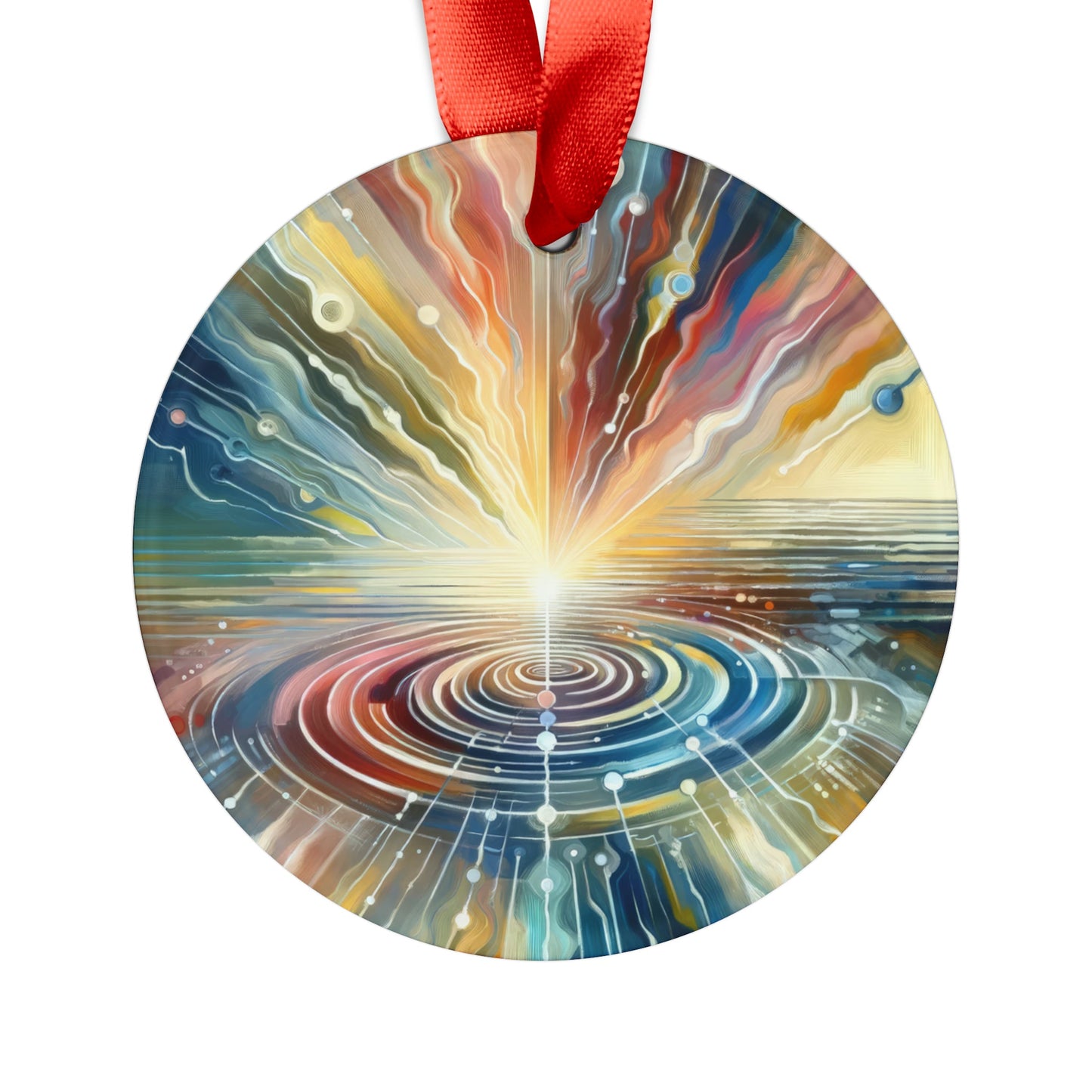 Rippling Community Dynamics Acrylic Ornament with Ribbon - ATUH.ART