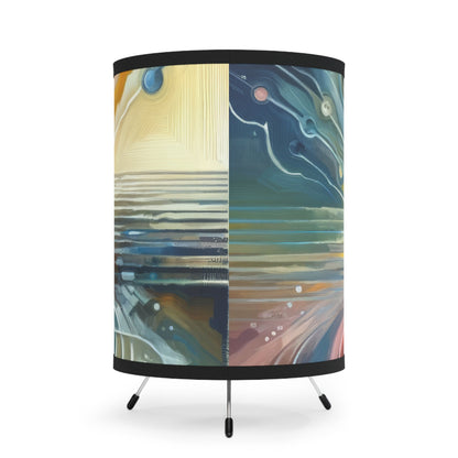 Rippling Community Dynamics Tripod Lamp with High-Res Printed Shade, US\CA plug - ATUH.ART