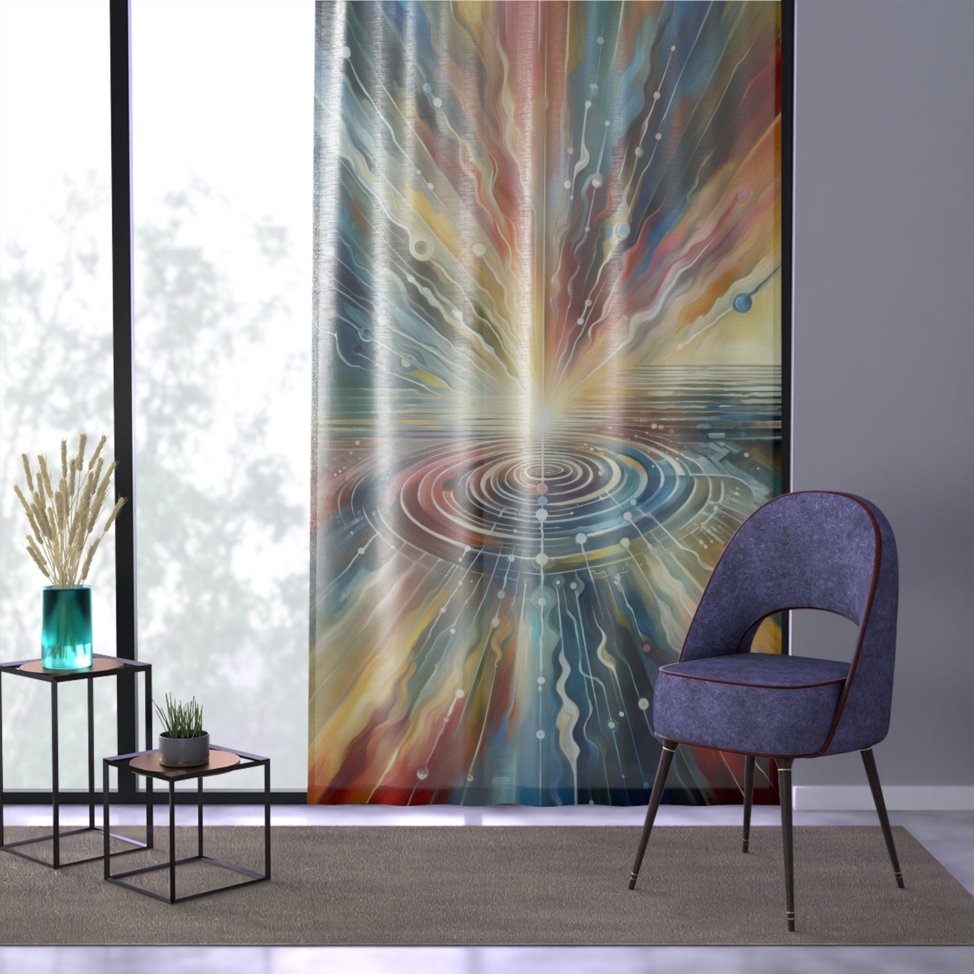 Rippling Community Dynamics Window Curtain - ATUH.ART