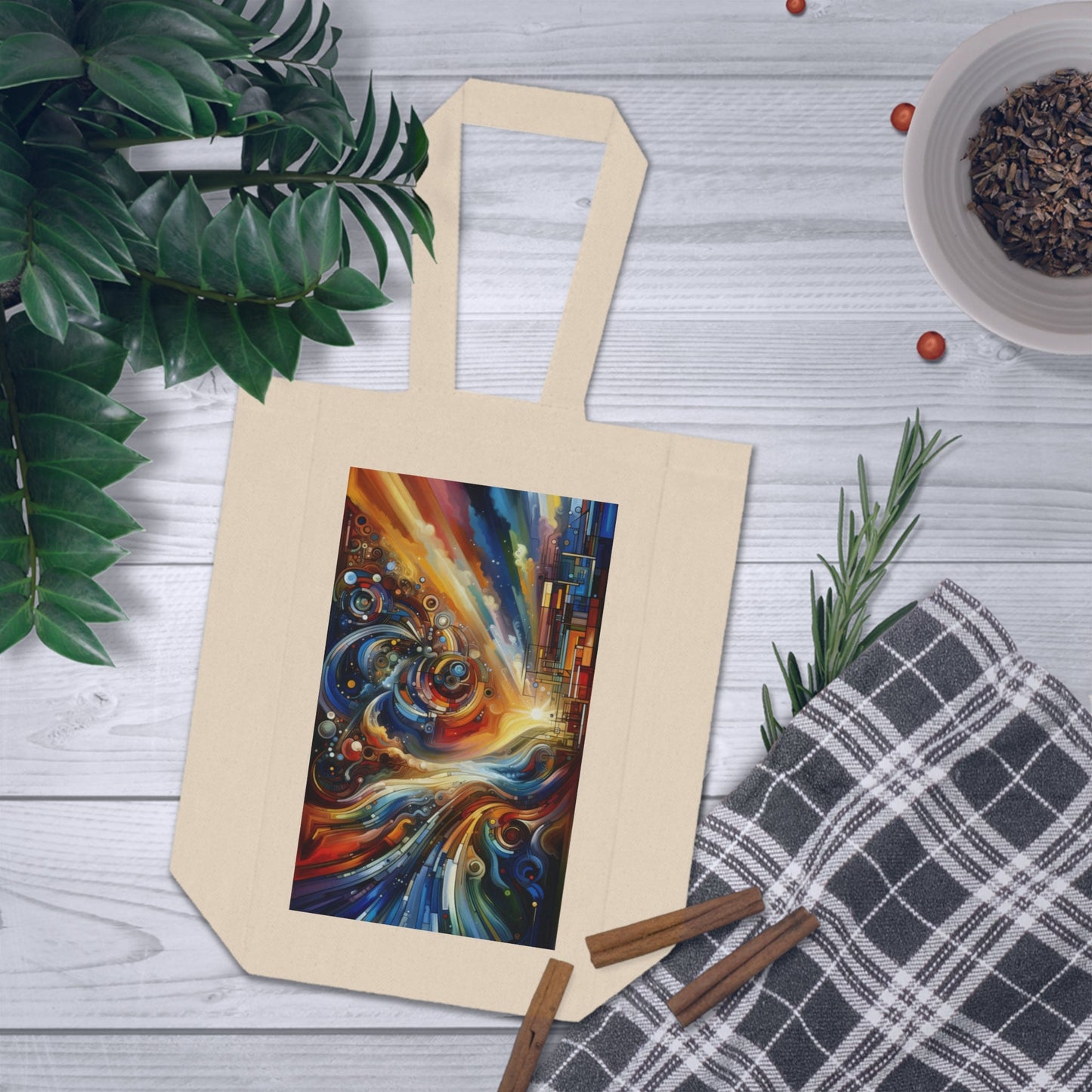Ritualistic Growth Symphony Double Wine Tote Bag - ATUH.ART