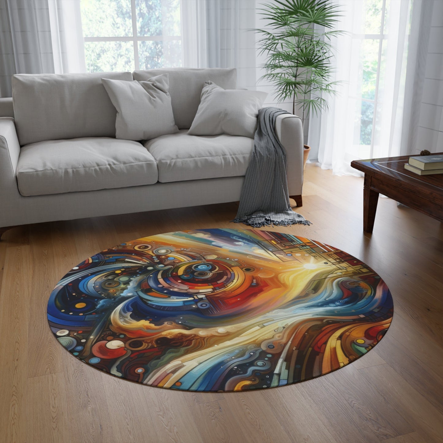 Ritualistic Growth Symphony Round Rug - ATUH.ART