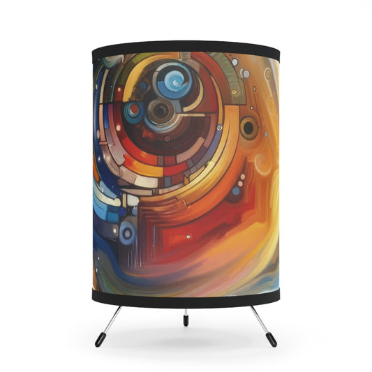 Ritualistic Growth Symphony Tripod Lamp with High-Res Printed Shade, US\CA plug - ATUH.ART