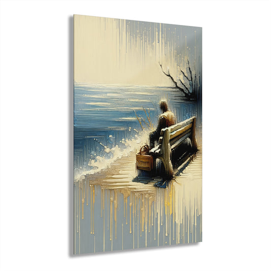 Seaside Solitude Tachism Acrylic Prints (French Cleat Hanging) - ATUH.ART