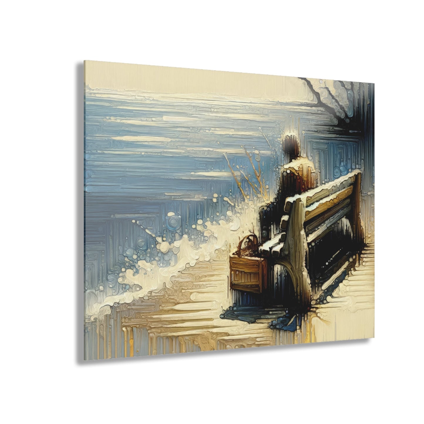 Seaside Solitude Tachism Acrylic Prints (French Cleat Hanging) - ATUH.ART