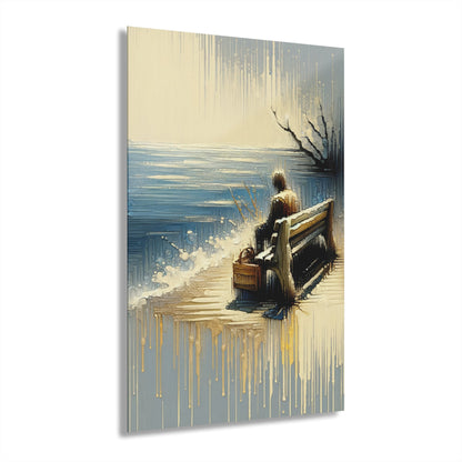 Seaside Solitude Tachism Acrylic Prints (French Cleat Hanging) - ATUH.ART