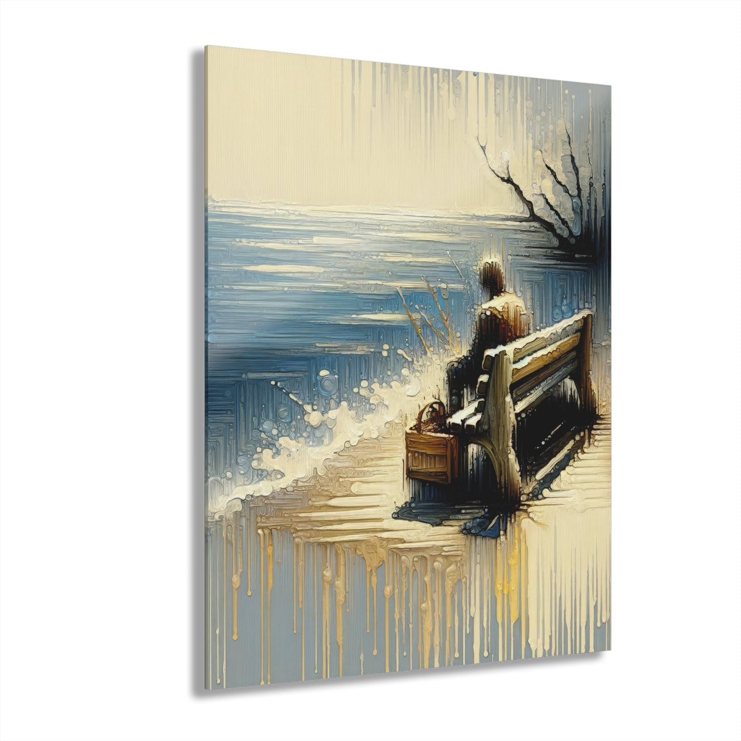 Seaside Solitude Tachism Acrylic Prints (French Cleat Hanging) - ATUH.ART