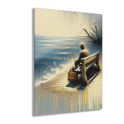 Seaside Solitude Tachism Acrylic Prints (French Cleat Hanging) - ATUH.ART