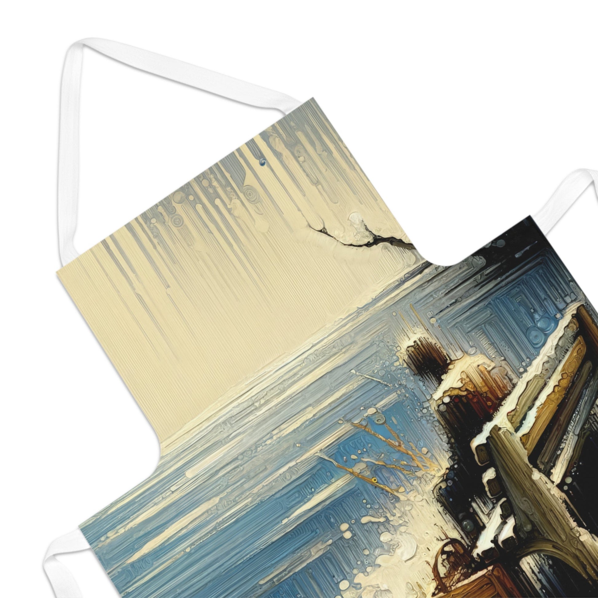 Seaside Solitude Tachism Adult Apron (AOP) - ATUH.ART