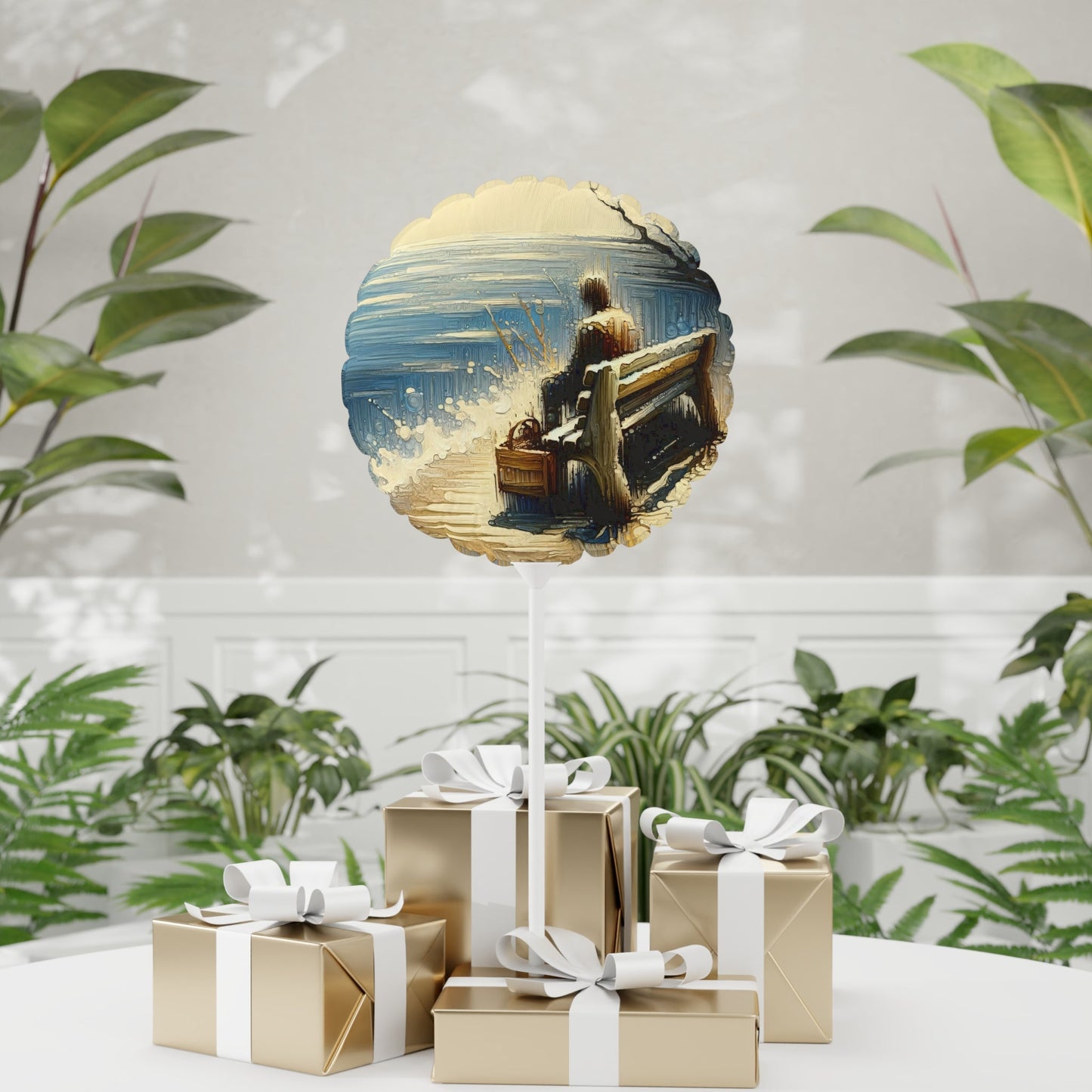 Seaside Solitude Tachism Balloon (Round and Heart-shaped), 11" - ATUH.ART