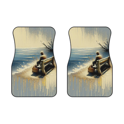 Seaside Solitude Tachism Car Mats (2x Front) - ATUH.ART