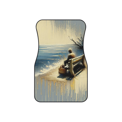 Seaside Solitude Tachism Car Mats (2x Front) - ATUH.ART