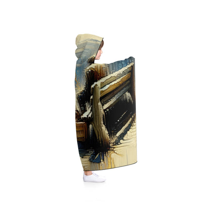 Seaside Solitude Tachism Hooded Blanket - ATUH.ART