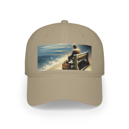 Seaside Solitude Tachism Low Profile Baseball Cap - ATUH.ART