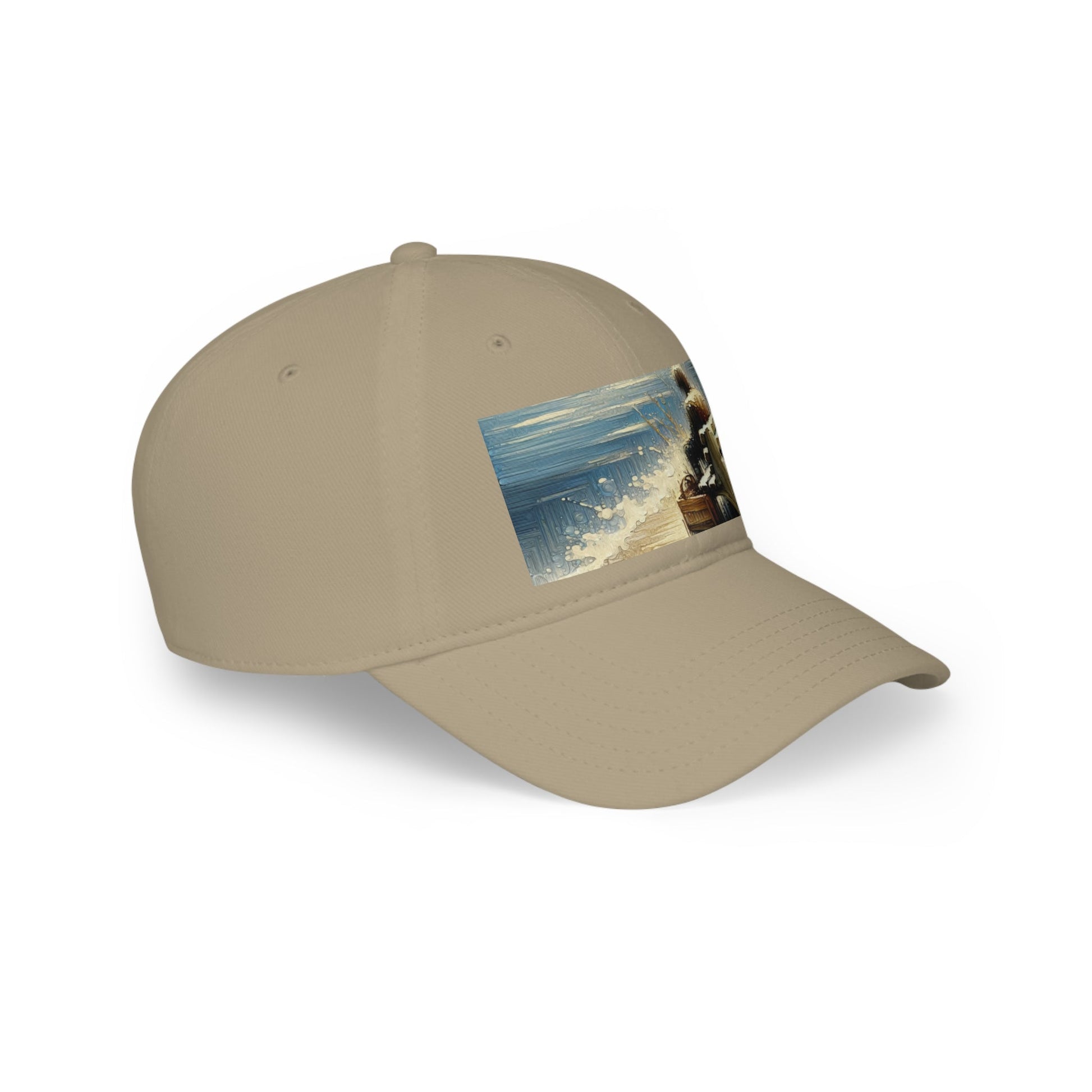 Seaside Solitude Tachism Low Profile Baseball Cap - ATUH.ART