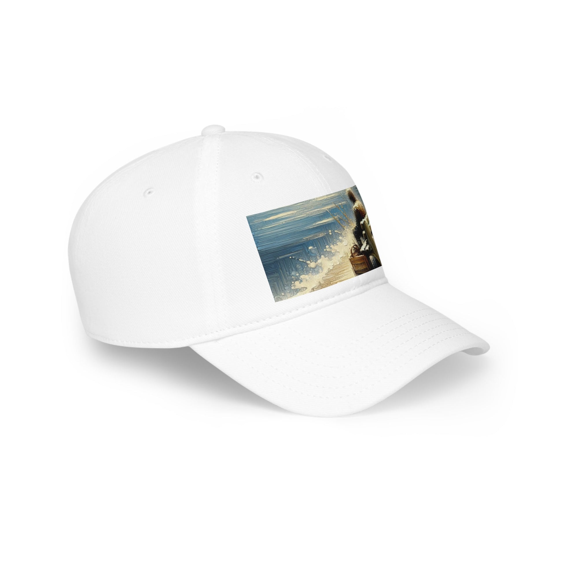 Seaside Solitude Tachism Low Profile Baseball Cap - ATUH.ART