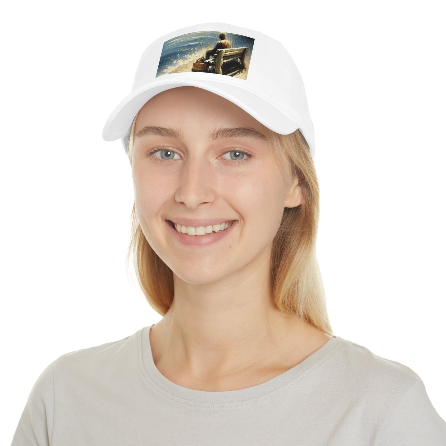 Seaside Solitude Tachism Low Profile Baseball Cap - ATUH.ART