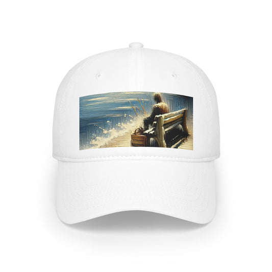 Seaside Solitude Tachism Low Profile Baseball Cap - ATUH.ART