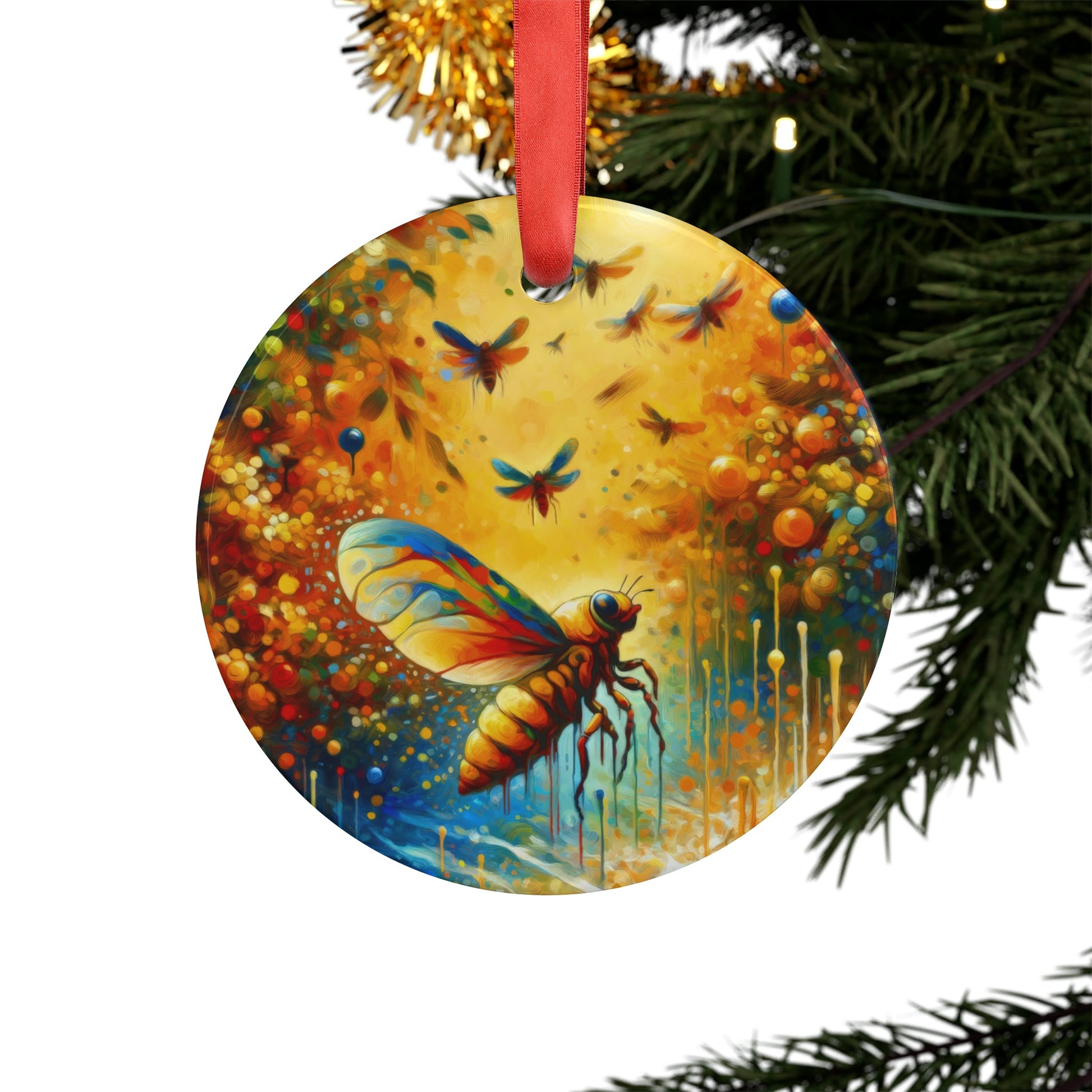 Seasonal Cicada Vibrance Acrylic Ornament with Ribbon - ATUH.ART