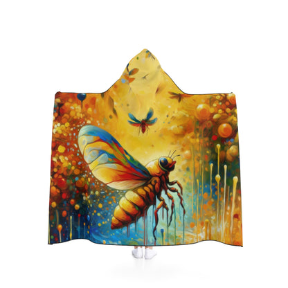 Seasonal Cicada Vibrance Hooded Blanket - ATUH.ART