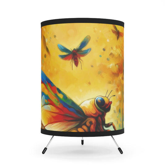 Seasonal Cicada Vibrance Tripod Lamp with High-Res Printed Shade, US\CA plug - ATUH.ART
