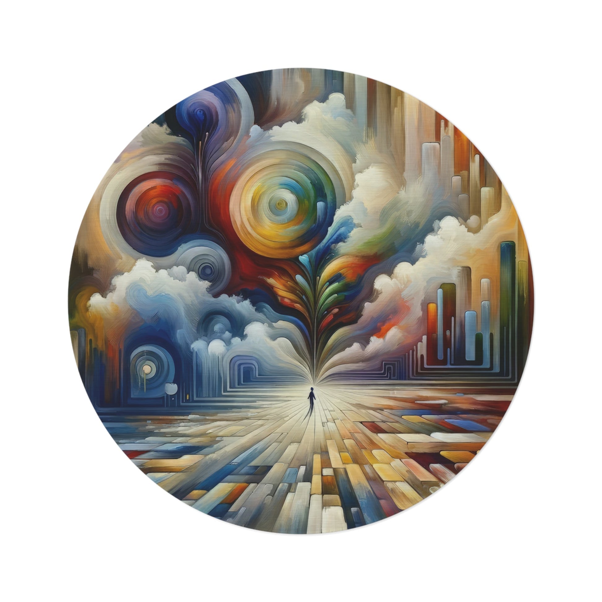 Sensory Thought Awakening Round Rug - ATUH.ART