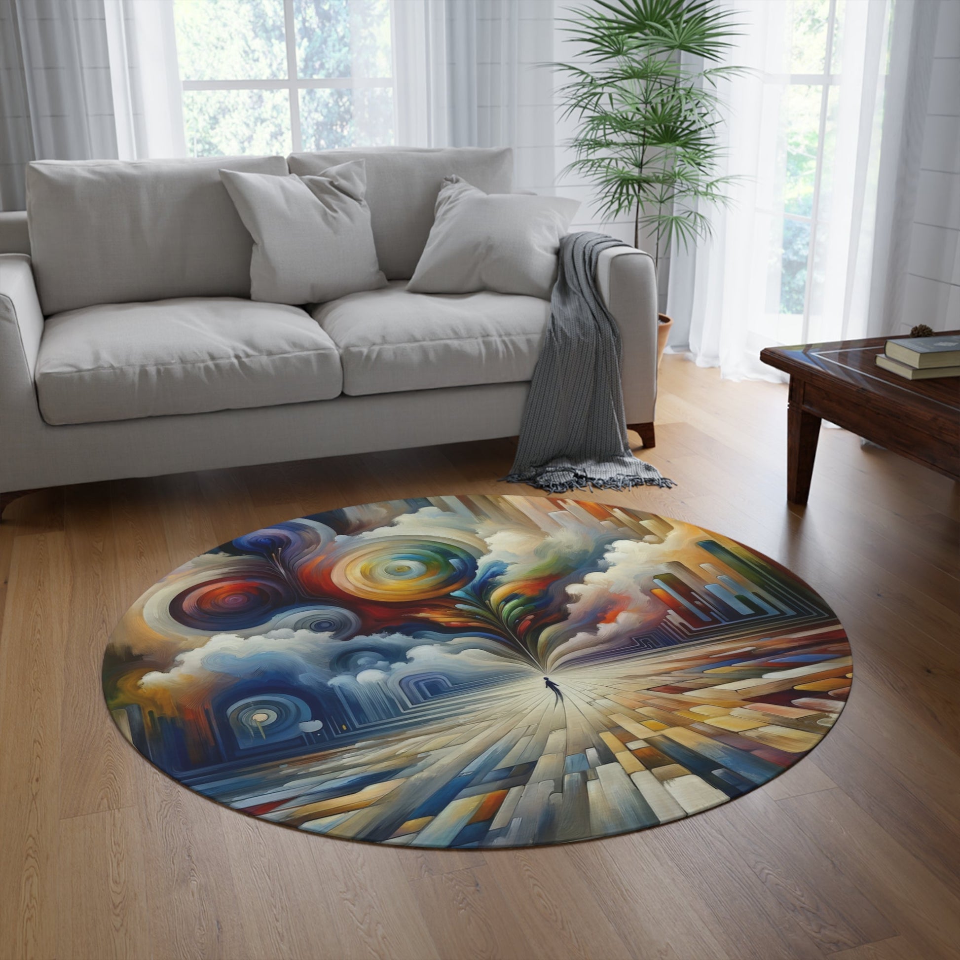 Sensory Thought Awakening Round Rug - ATUH.ART